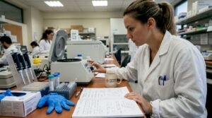 Ένας επιστήμονας που δουλεύει καθημερινά στο εργαστήριο, πραγματοποιώντας έρευνα και πειράματα.