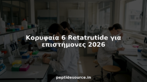 Επιστήμονες εργάζονται αθόρυβα στο εργαστήριο, ερευνώντας τα πεπτίδια και αναζητώντας νέες επιστημονικές ανακαλύψεις.
