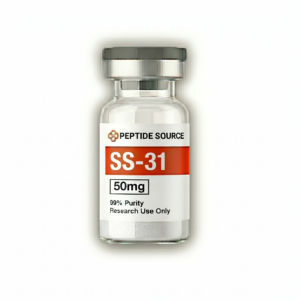 SS-31 50mg research peptide vial, Elamipretide mitochondria-targeting tetrapeptide lyophilized powder ≥99% purity for laboratory studies only